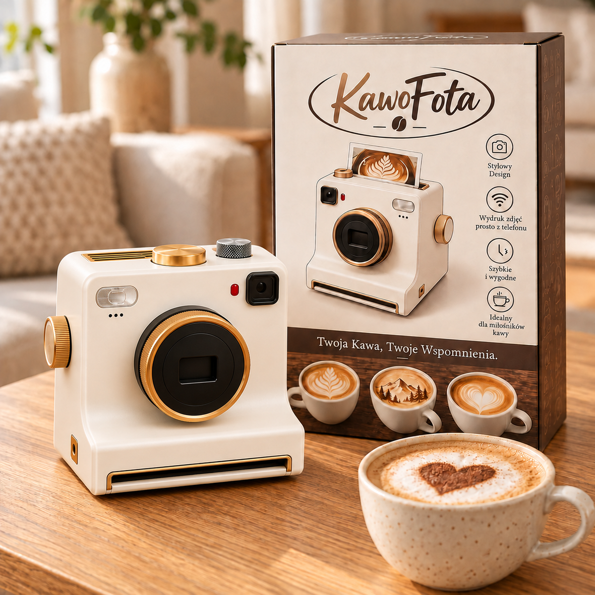 KawoFota™ — Dekorator do kawy w kształcie aparatu